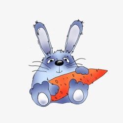 可爱蓝兔抱胡萝卜素材
