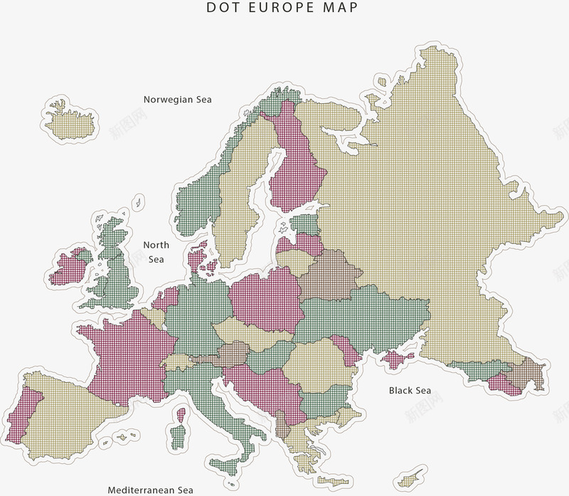波点拼图欧洲地图矢量图ai免抠素材_新图网 https://ixintu.com 地图 拼图地图 欧洲 欧洲地图 波点地图 矢量png 矢量图