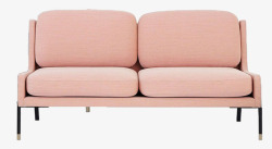 粉红色沙发两个人坐素材