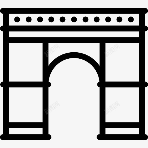 凯旋门图标png_新图网 https://ixintu.com 凯旋门 工程 巴黎 标志性建筑 欧洲建筑 法国 纪念碑