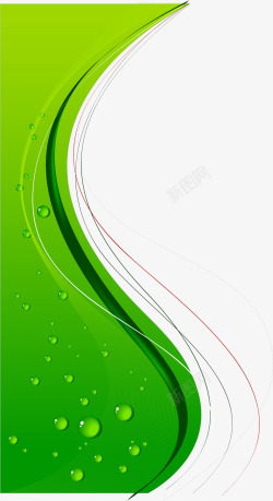 绿色清新抽象曲线矢量图素材