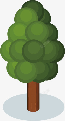 绿色树荫抽象绿橡树矢量图高清图片