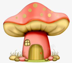 粉色蘑菇屋一间蘑菇屋高清图片