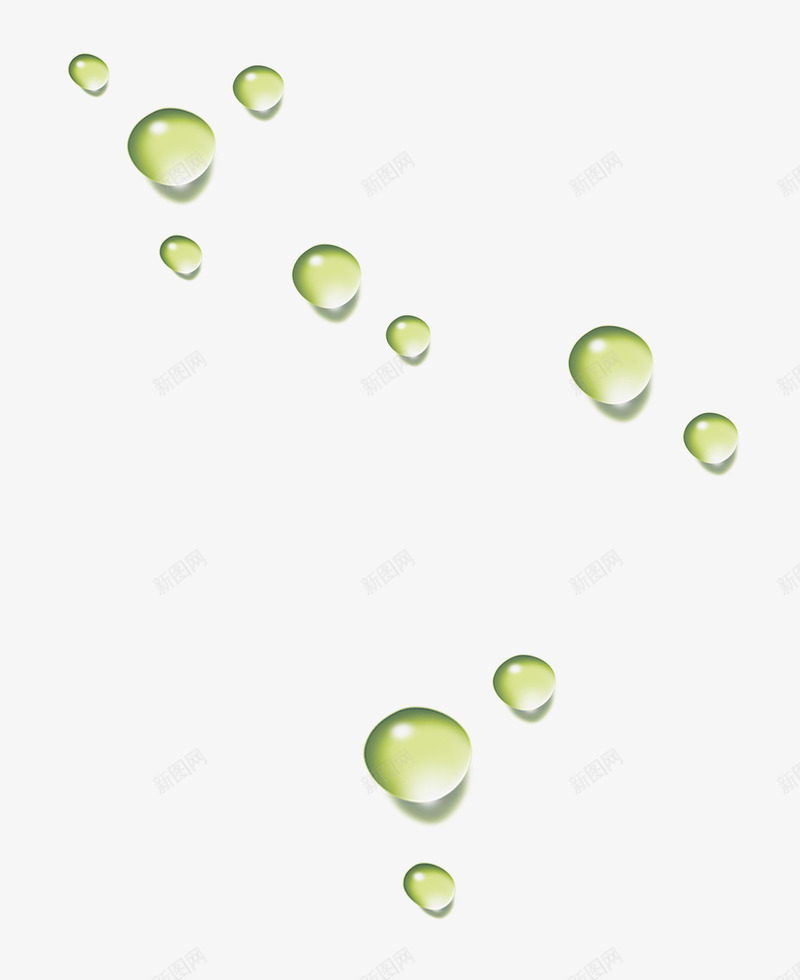 绿色水珠psd免抠素材_新图网 https://ixintu.com 水滴图片 水珠 绿色水珠