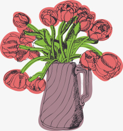 粉红玫瑰插花素材