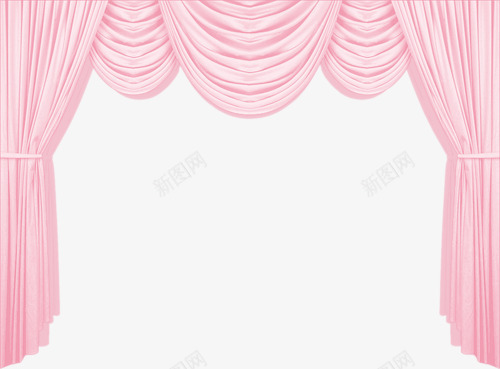 粉红色窗帘png免抠素材_新图网 https://ixintu.com 少女心 窗帘 粉红色