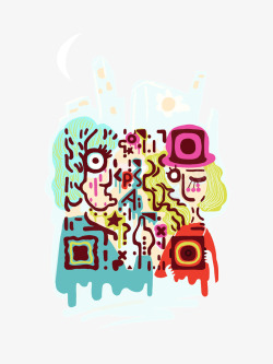 人物扫描抽象人物二维码高清图片