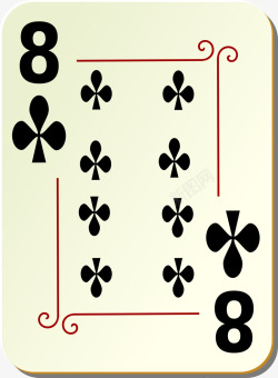 扑克牌梅花8素材