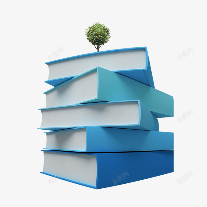 蓝色教育科技书籍png免抠素材_新图网 https://ixintu.com 一堆书 书籍堆 大智慧 技术 教育 智慧 科学 蓝色