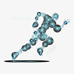 人物点状运动跑步人物矢量图高清图片