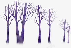 手绘抽象插画树木素材