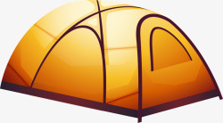 水彩帐篷简约黄色帐篷高清图片