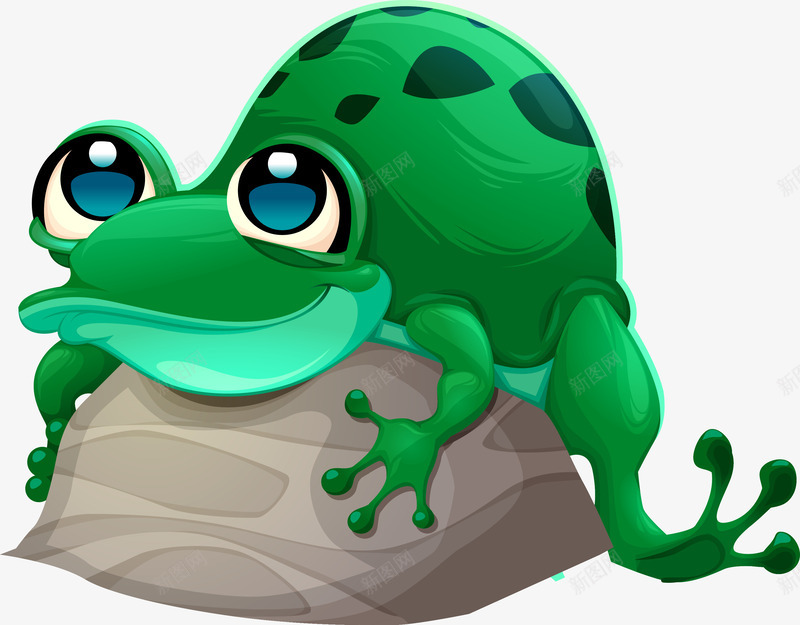 卡通石头上的青蛙png免抠素材_新图网 https://ixintu.com 卡通石头上的青蛙 卡通青蛙 卡通青蛙矢量 矢量卡通石头上的青蛙