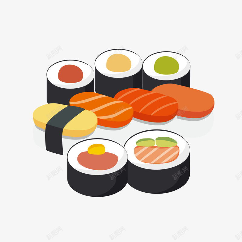 日本美食卡通寿司png免抠素材_新图网 https://ixintu.com 卡通 寿司 日本 矢量素材 美食