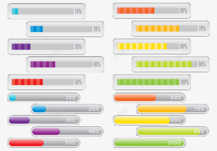 加载条状多彩图标psd_新图网 https://ixintu.com 加载 多彩 条状 载入中 预载符号