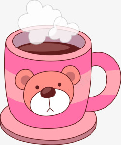 粉红茶杯可爱茶杯矢量图高清图片