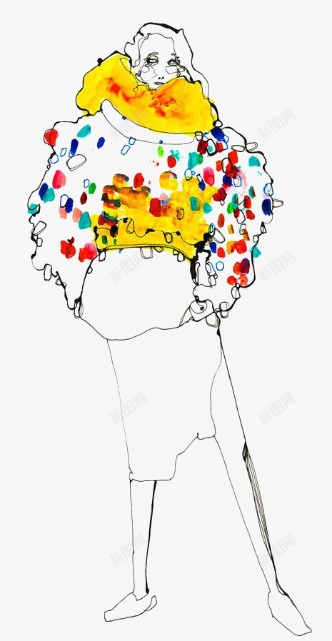 彩色抽象画png免抠素材_新图网 https://ixintu.com 创意 彩色 手绘女人 抽象 插画