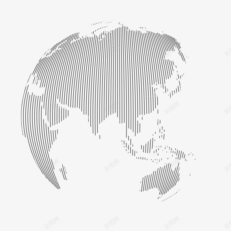 创意地球图标png_新图网 https://ixintu.com 地球 抽象 条纹 简约 线条