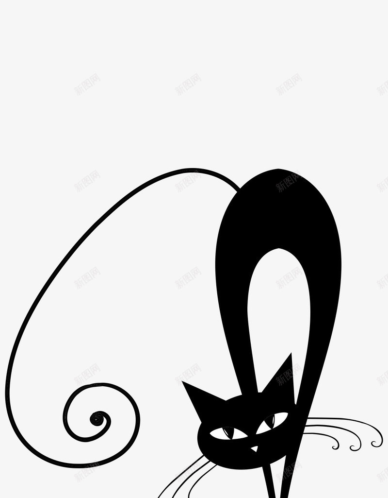 艺术小猫矢量图图标eps_新图网 https://ixintu.com 抽象 猫咪 艺术 黑色 矢量图