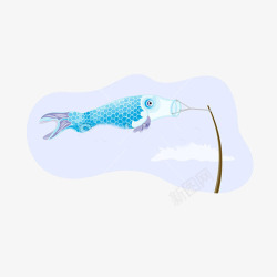 日本鱼风筝蓝色素材