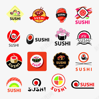 彩色日本寿司图标图标