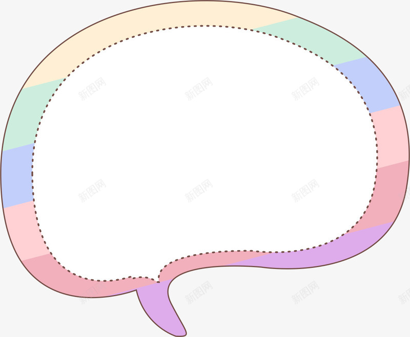彩色对话框png免抠素材_新图网 https://ixintu.com 卡通 对话框 彩色 手绘 插画 线条