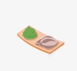 寿司芥末和姜片素材
