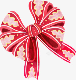 粉红色圣诞节蝴蝶结矢量图素材