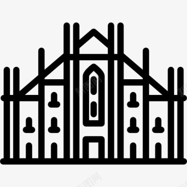 米兰大教堂图标图标