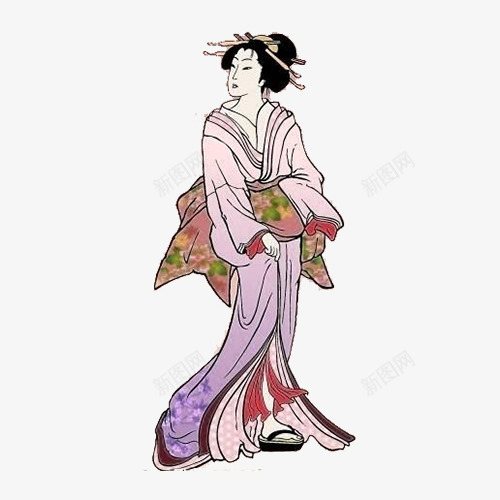 古典的日本和服女人png免抠素材_新图网 https://ixintu.com 古典 和服 日本 日本和服女