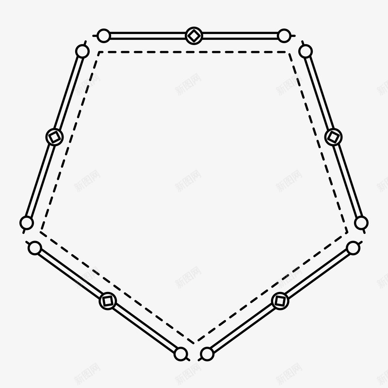 五边形边框png免抠素材_新图网 https://ixintu.com 五边形 图形 底纹 抽象 正五边形 现代花纹 线性花纹底纹 花纹 边框 黑色线条