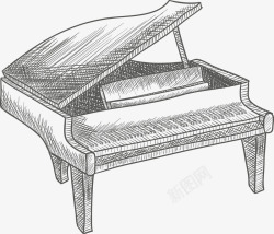 素描乐器素描钢琴矢量图图标高清图片