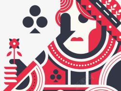 红色扑克牌卡牌图案高清图片