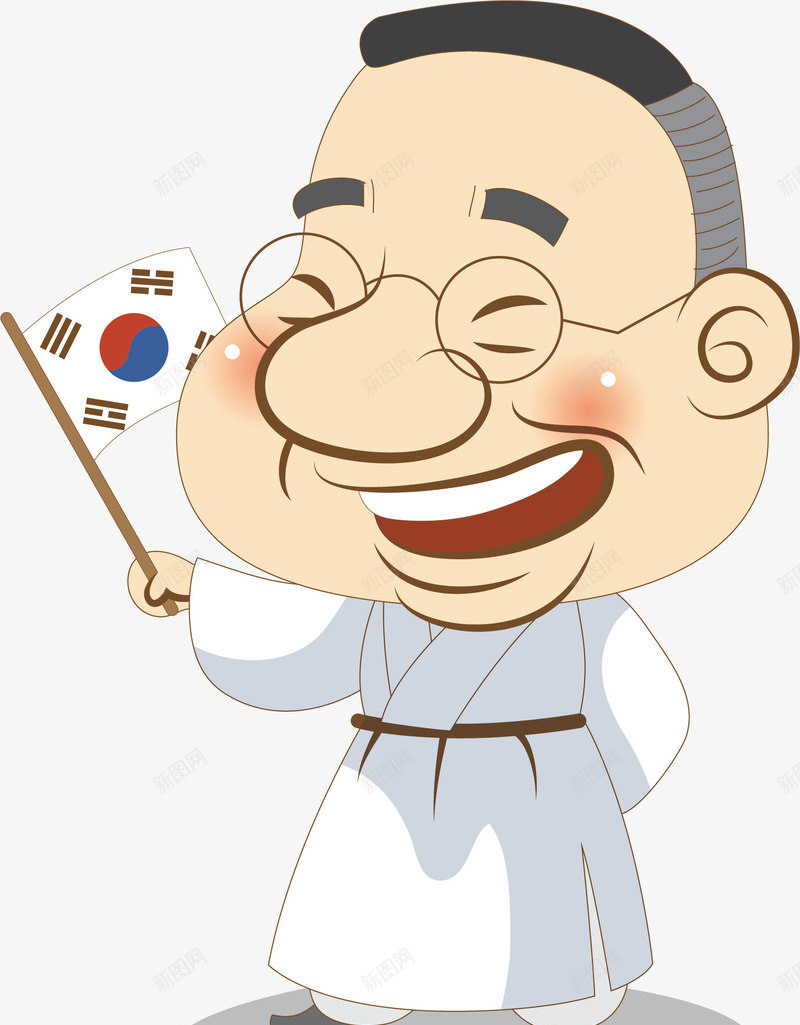 大笑男士png免抠素材_新图网 https://ixintu.com 卡通 大笑 手绘 日本国旗 男士