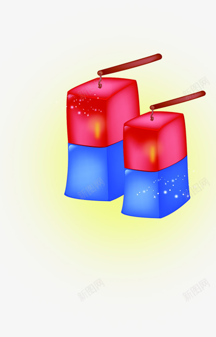 卡通双色灯笼七夕png免抠素材_新图网 https://ixintu.com 七夕 卡通 双色 灯笼