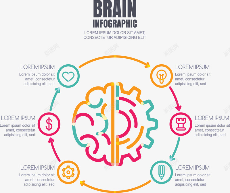 彩色线条大脑图表矢量图ai免抠素材_新图网 https://ixintu.com 信息图表 大脑 大脑图表 彩色大脑 彩色线条 矢量png 矢量图