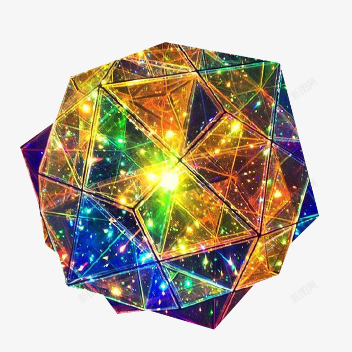 多边形彩色钻石png免抠素材_新图网 https://ixintu.com 多边形 彩色钻石 星空 石头