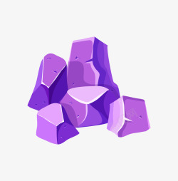 紫色钻石块卡通紫色石头块简图高清图片