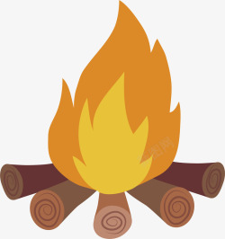 木材烧火手绘快乐舞会篝火矢量图高清图片