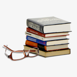 一沓产品实物书本书籍眼镜高清图片