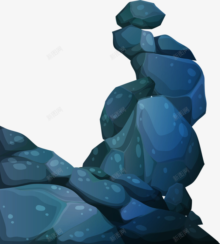 蓝色石头png免抠素材_新图网 https://ixintu.com 大理石 岩石 石头 蓝色
