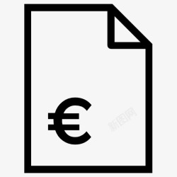 欧元钞票凭证图标高清图片