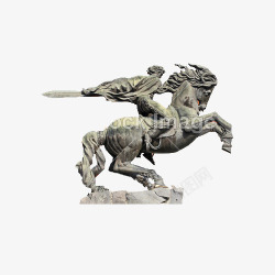 雕塑骑手和他的战马素材