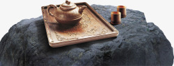 石头桌茶壶素材