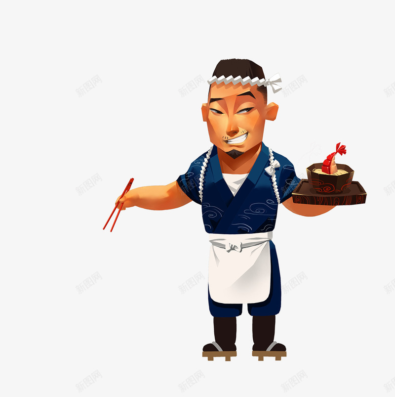 卡通日本厨师png免抠素材_新图网 https://ixintu.com 卡通 厨师 日本