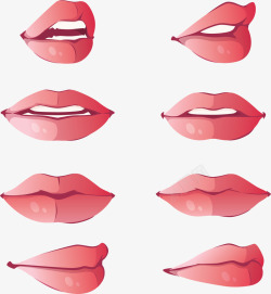 不同嘴唇粉红色性感不同嘴唇矢量图高清图片