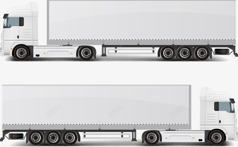 手绘货车矢量图ai免抠素材_新图网 https://ixintu.com 大货车 手绘 空白的货车 装饰 车厢广告 矢量图