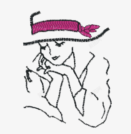 抽象戴帽子的女士简笔画png免抠素材_新图网 https://ixintu.com 女士 帽子简笔画 戴帽子 抽象风格 简笔画 装饰图案