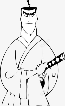 卡通日本武士素材
