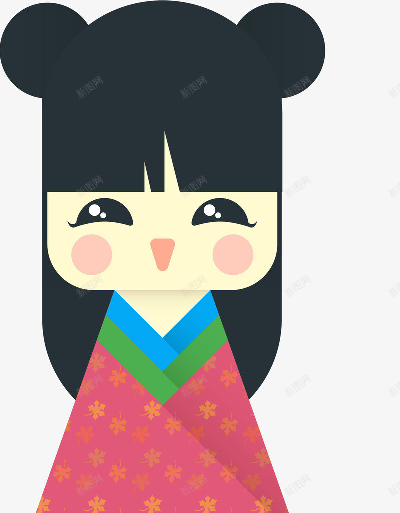 可爱日本娃娃png免抠素材_新图网 https://ixintu.com 古装娃娃女孩日本娃娃